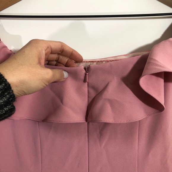 NWT JAYGODFREY Rollins Off shoulder ruffle top midi dress pink rose 2 - Picture 12 of 16